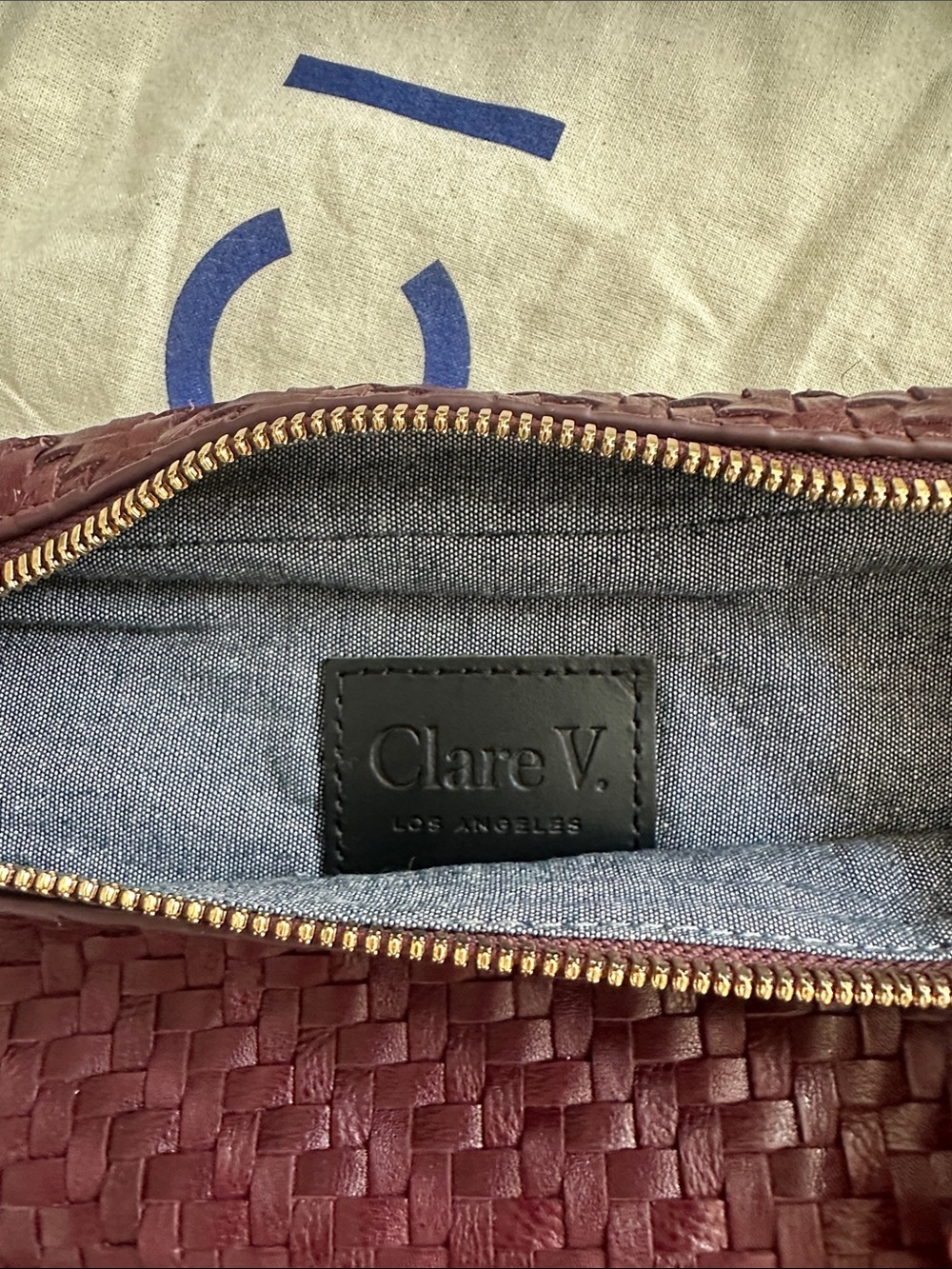 Clare V Woven Leather Crossbody - Cassis - Picture 2 of 5
